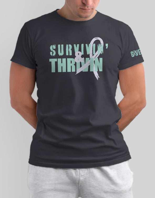 Survivin & Thrivin Dark Grey Short Sleeved T-Shirt