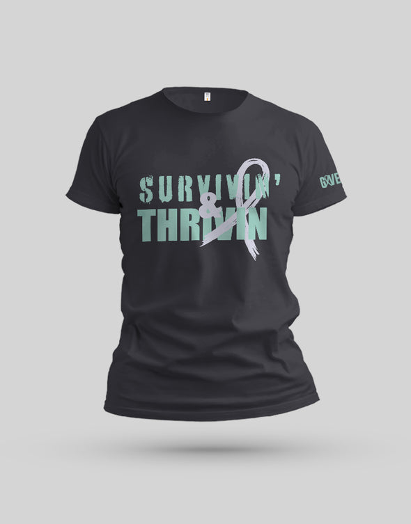Survivin & Thrivin Dark Grey Short Sleeved T-Shirt