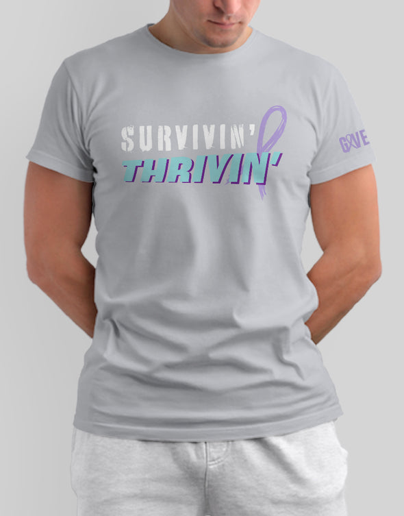 Survivin & Thrivin Light Grey Short Sleeved T-Shirt