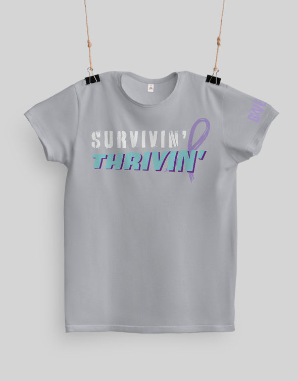 Survivin & Thrivin Light Grey Short Sleeved T-Shirt